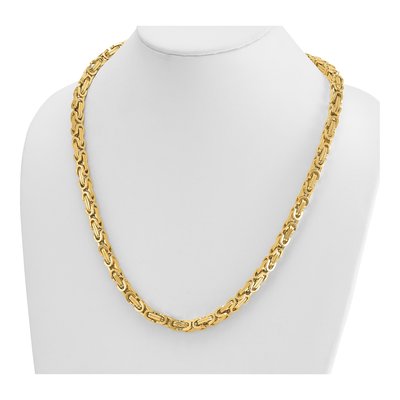 14K Yellow Gold 7mm Hollow Fancy 24-inch Link Chain – view 4