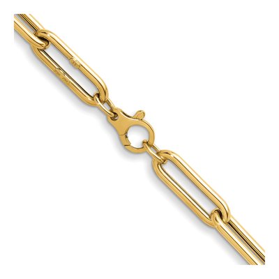 14K Yellow Gold 8mm Hollow 18-inch Paperclip Chain – view 5