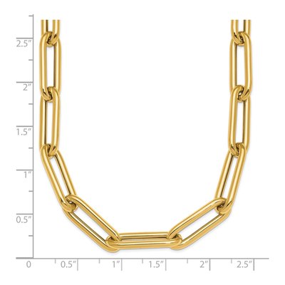 14K Yellow Gold 8mm Hollow 18-inch Paperclip Chain – view 7