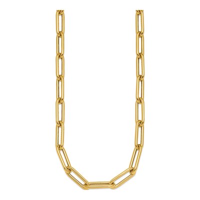 14K Yellow Gold 8mm Hollow 20-inch Paperclip Chain – view 3