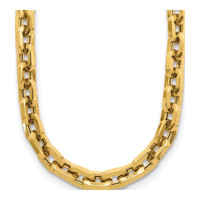 14K Yellow Gold 8.9mm Hollow 20-inch Cable Chain