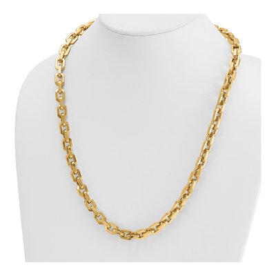 14K Yellow Gold 8.9mm Hollow 24-inch Cable Chain – view 5