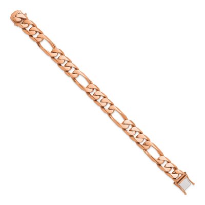 14K Rose Gold 12.3mm Figaro Chain Bracelet – view 2