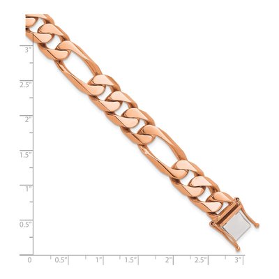 14K Rose Gold 12.3mm Figaro Chain Bracelet – view 5