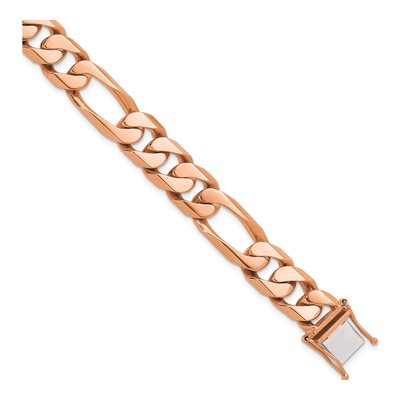 14K Rose Gold 12.3mm Figaro Chain Anklet
