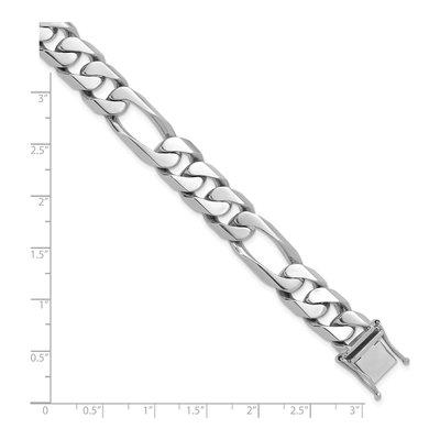14K White Gold 12.3mm Figaro Chain – view 2