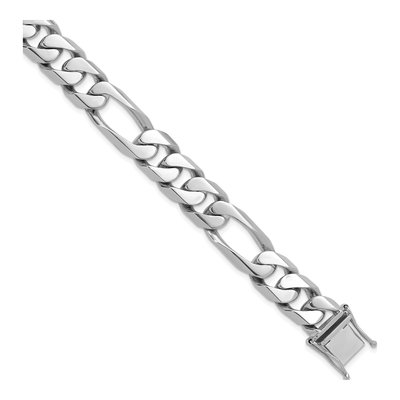 14K White Gold 12.3mm Figaro Chain
