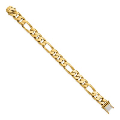 14K Yellow Gold 12.3mm Figaro Chain Anklet – view 2