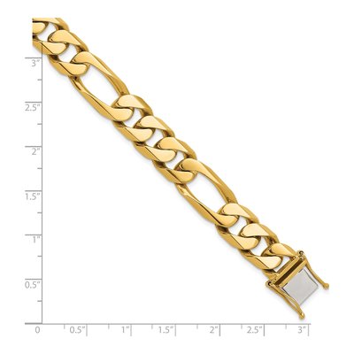 14K Yellow Gold 12.3mm Figaro Chain Anklet – view 3