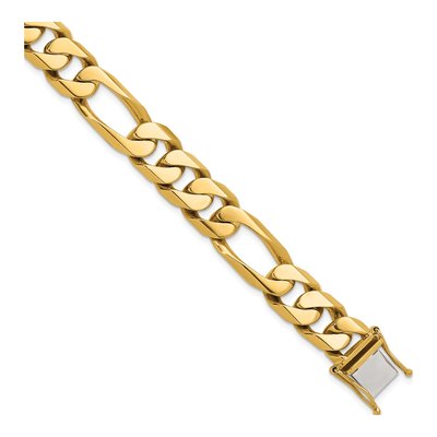 14K Yellow Gold 12.3mm Figaro Chain Anklet