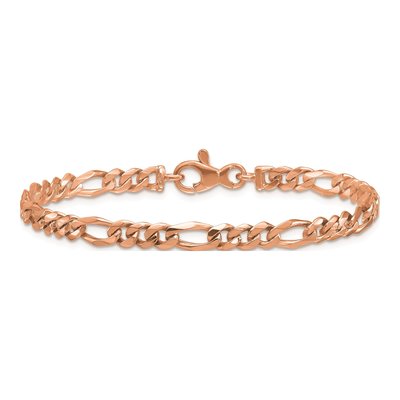 14K Rose Gold 4.8mm Figaro Chain Bracelet – view 4