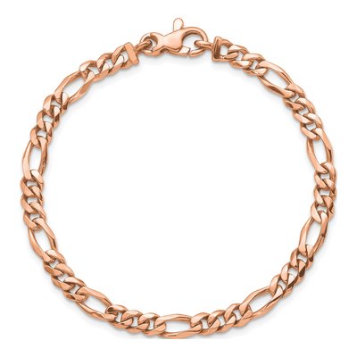 14K Rose Gold 4.8mm Figaro Chain Bracelet – view 5