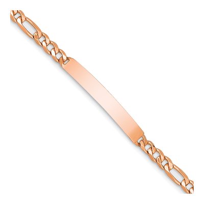 14K Rose Gold Figaro ID Bracelet