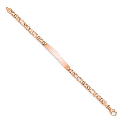 14K Rose Gold Figaro ID Bracelet – view 2