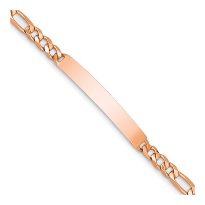 14K Rose Gold Figaro ID Bracelet