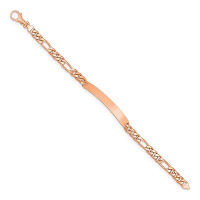14K Rose Gold Figaro ID Bracelet – view 2