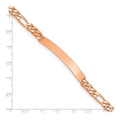 14K Rose Gold Figaro ID Bracelet – view 3