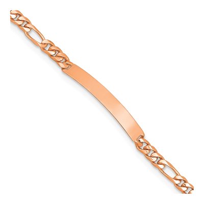 14K Rose Gold Figaro ID Bracelet