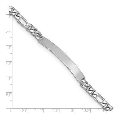 14K White Gold Figaro ID Bracelet – view 3