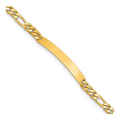 14K Yellow Gold Figaro ID Bracelet