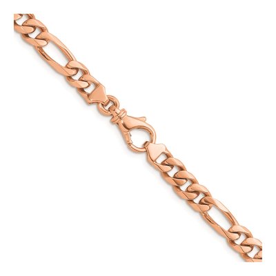 14K Rose Gold 6.2mm Figaro Chain Bracelet – view 3