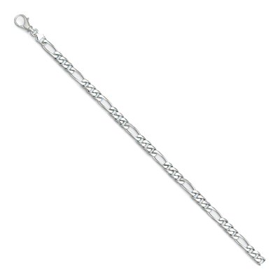 14K White Gold 6.2mm Figaro Chain – view 2