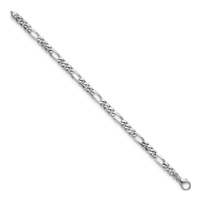 14K White Gold 6.2mm Figaro Chain Bracelet – view 2