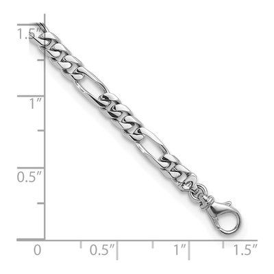 14K White Gold 6.2mm Figaro Chain Bracelet – view 3