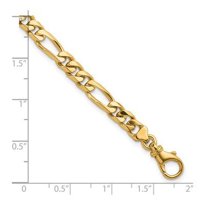 14K Yellow Gold 6.2mm Figaro Chain Bracelet – view 3