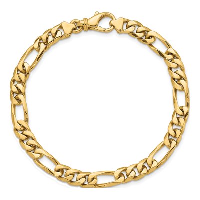 14K Yellow Gold 6.2mm Figaro Chain Bracelet – view 5