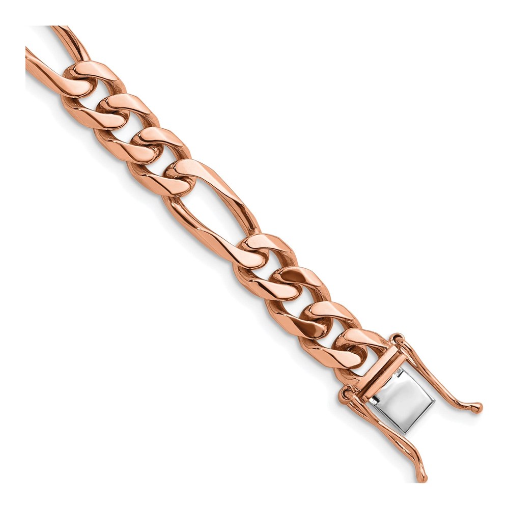 Herco 14K Rose Gold Polished Solid 7.8mm Figaro 20 Inch Chain Necklace with Box Catch Clasp