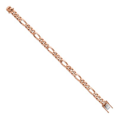 14K Rose Gold 7.8mm Figaro Chain Bracelet – view 2
