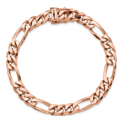 14K Rose Gold 7.8mm Figaro Chain Bracelet – view 4