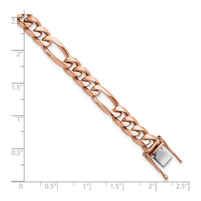 14K Rose Gold 7.8mm Figaro Chain Bracelet – view 5