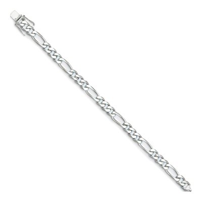14K White Gold 7.8mm Figaro Chain – view 2