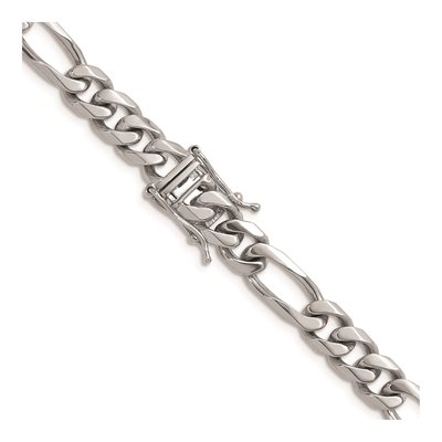 14K White Gold 7.8mm Figaro Chain – view 3