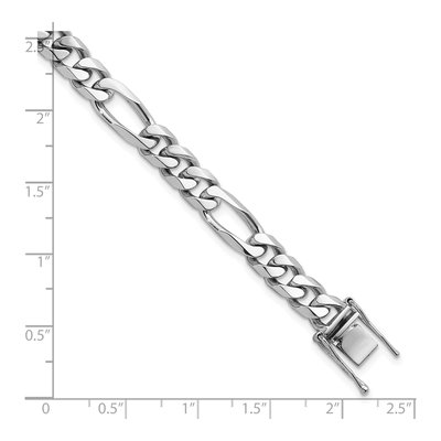 14K White Gold 7.8mm Figaro Chain Bracelet – view 6