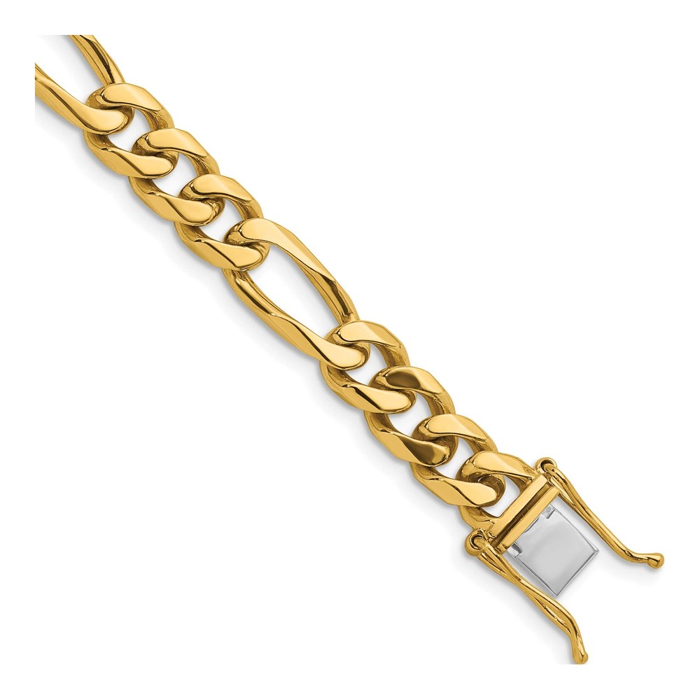 Herco 14K Yellow Gold Polished Solid 7.8mm Figaro 20 Inch Chain Necklace with Box Catch Clasp