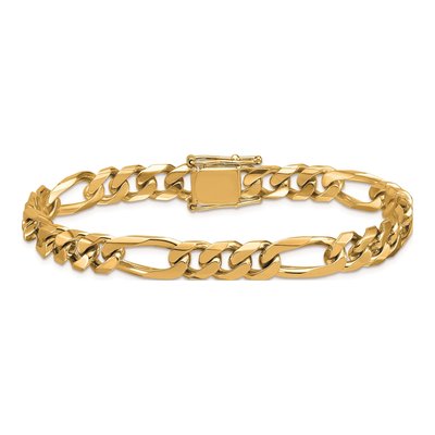 14K Yellow Gold 7.8mm Figaro Chain Bracelet – view 4