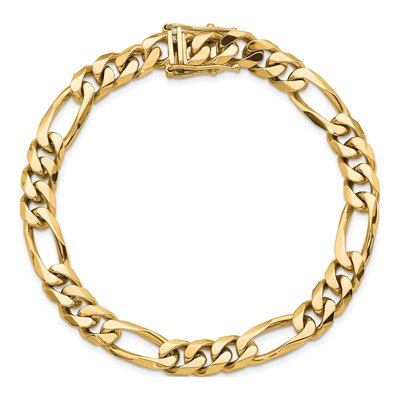 14K Yellow Gold 7.8mm Figaro Chain Bracelet – view 5