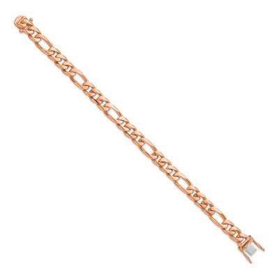 14K Rose Gold 8.8mm Figaro Chain Bracelet – view 2