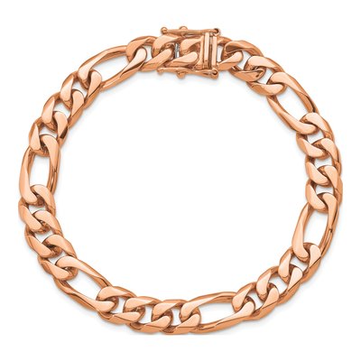 14K Rose Gold 8.8mm Figaro Chain Bracelet – view 4