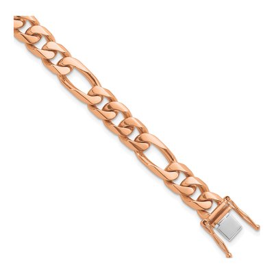 14K Rose Gold 8.8mm Figaro Chain Bracelet