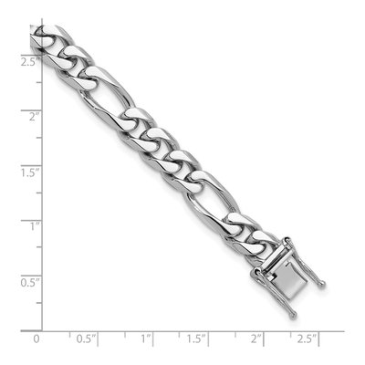 14K White Gold 8.8mm Figaro Chain Bracelet – view 3