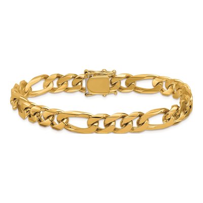 14K Yellow Gold 8.8mm Figaro Chain Bracelet – view 5