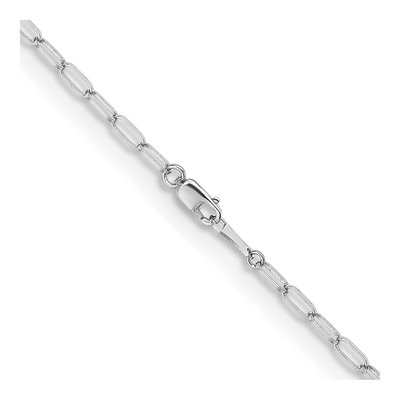 14K White Gold 2.4mm Flat Oval Cable Chain – view 4