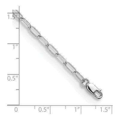 14K White Gold 2.4mm Flat Oval Cable Chain – view 5