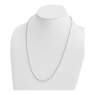 14K White Gold 2.4mm Flat Oval Cable Chain – view 5