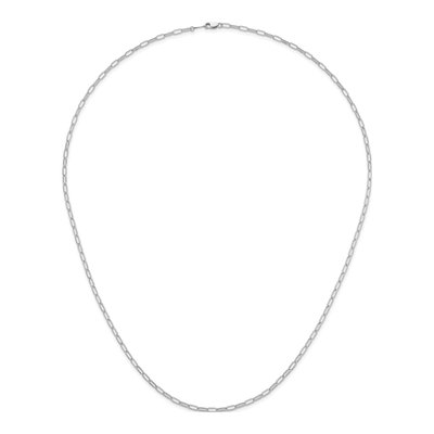 14K White Gold 2.4mm Flat Oval Cable Chain – view 6