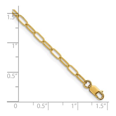 14K Yellow Gold 2.4mm Flat Oval Cable Chain – view 7